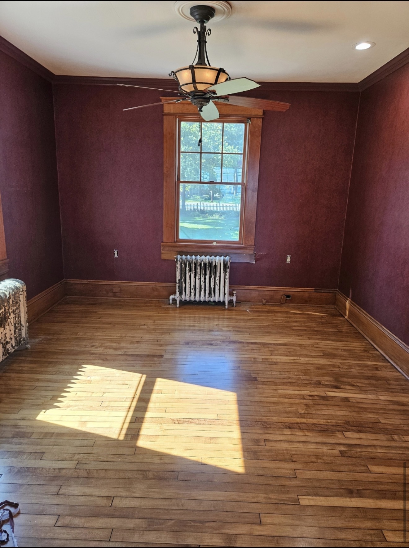 Burgundy room before painting