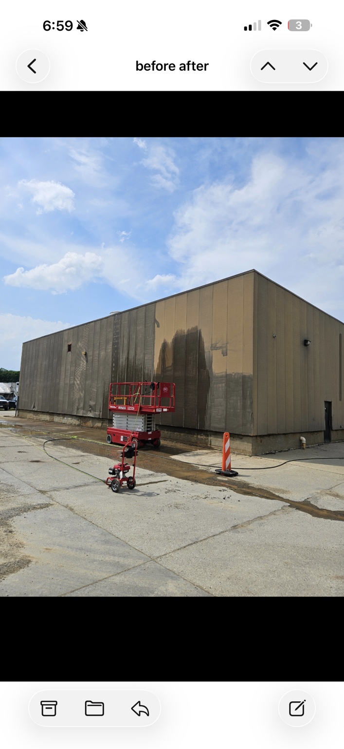 Commercial building before painting